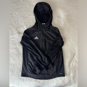 Adidas Youth Climawarm  Size 9/10Y Zip Pullover Hooded Jacket  Black